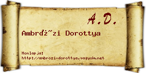 Ambrózi Dorottya névjegykártya
